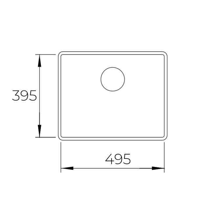 440034 QUARSTONE GLORY 50 U Beyaz Granit Evye 49,5x40cm / Tezgah altı