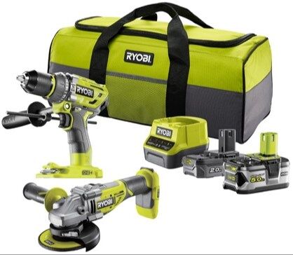 RCK182BL-252S 18V Akülü Kömürsüz 2 Li Combo Set (1x2Ah-1x5Ah Akü 1xDekupaj-1xMatkap)RYOBI