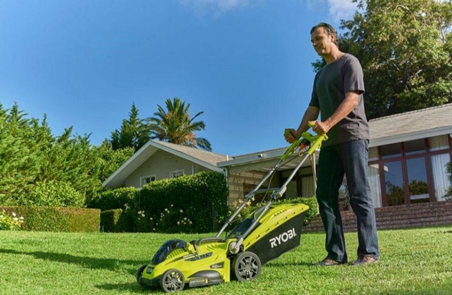 RLM18 E40H 1800W Ryobi Tekerlekli Profesyonel Elektrikli Çim Biçme Makinesi 40cm Bıçak