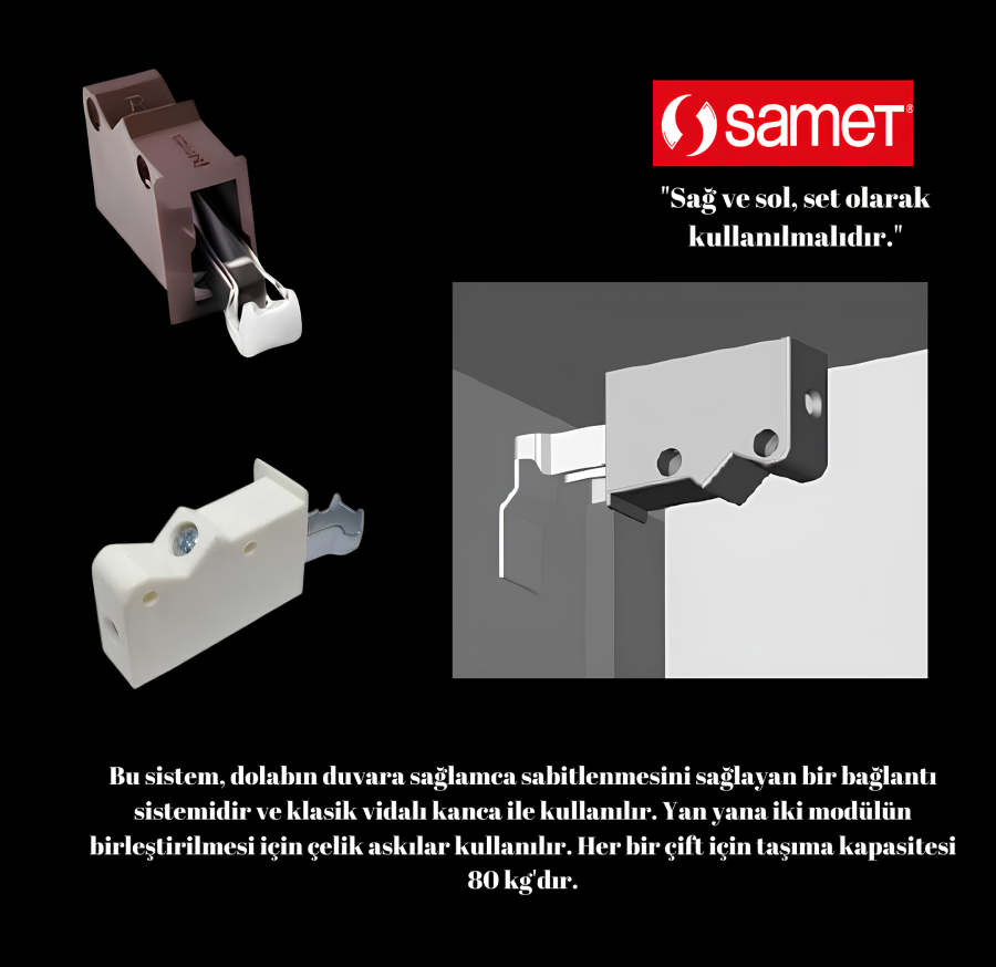 1990441/42 Daset Mo.Askı Elemanı BEYAZ