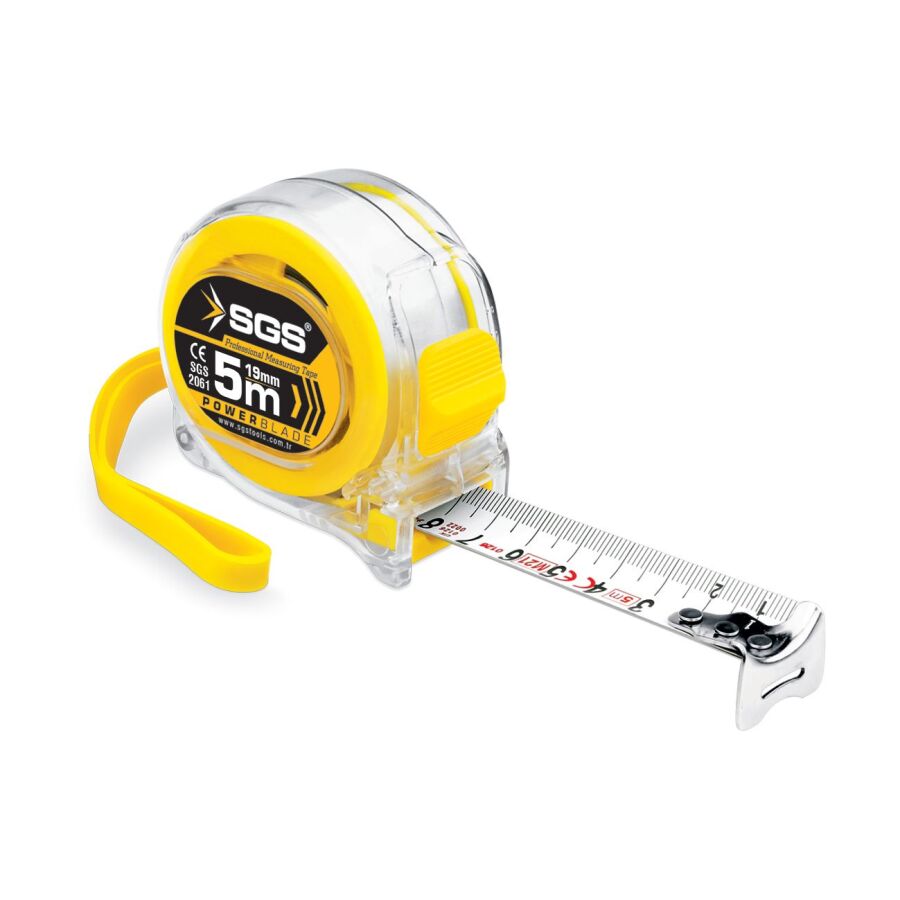SGS 2061 Şeffaf Şerit Metre Prof.19mm 5 mt