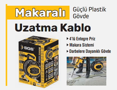 SGS 2133 Makaralı Seyyar Kablo 2,5mm 20 Metre