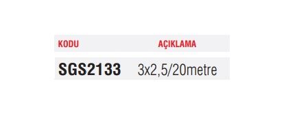 SGS 2133 Makaralı Seyyar Kablo 2,5mm 20 Metre