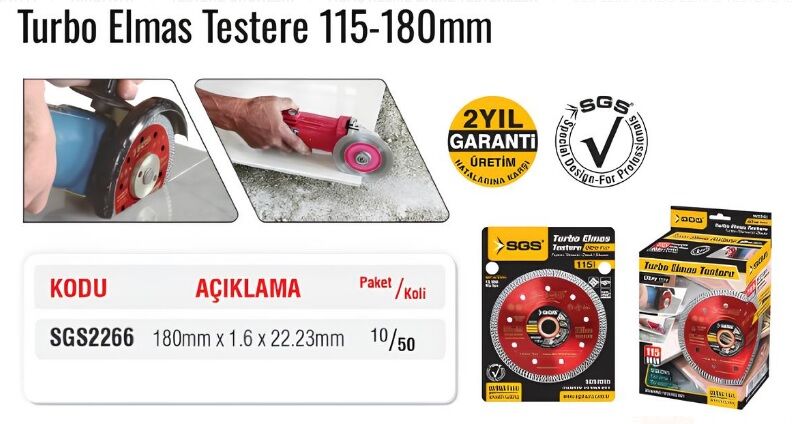 SGS-2266 Turbo Elmas Testere 180mm