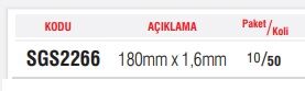 SGS-2266 Turbo Elmas Testere 180mm