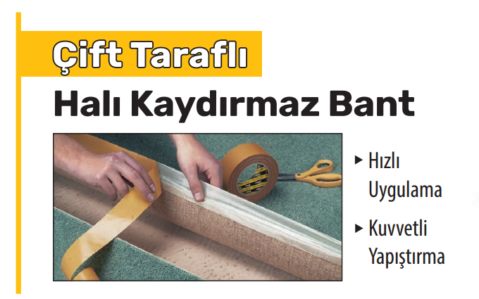 SGS 2275 ÇİFT TARAFLI HALI KAYDIRMAZ BANT 24MM*10MT