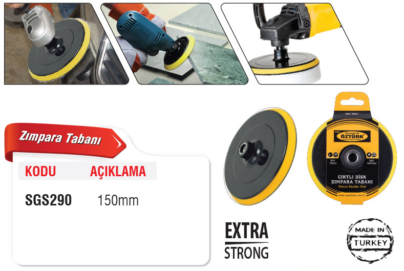 SGS 290 150 disk Cırtlı Zımpara Altı tabanı