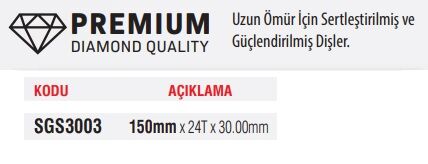 SGS-3003 Elmas Sunta Testere 150*24T*30