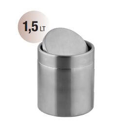 1,5 LT Set Üstü Döner Kapaklı Çöp Kovası Saten