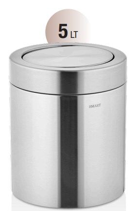 SMART 5 LT Döner Kapaklı Çöp Kovası Saten