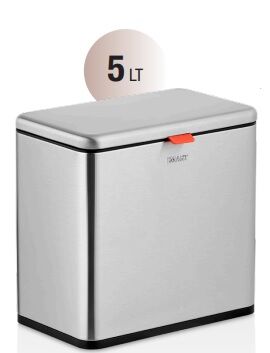 5 LT Dual Çöp Kovası Saten