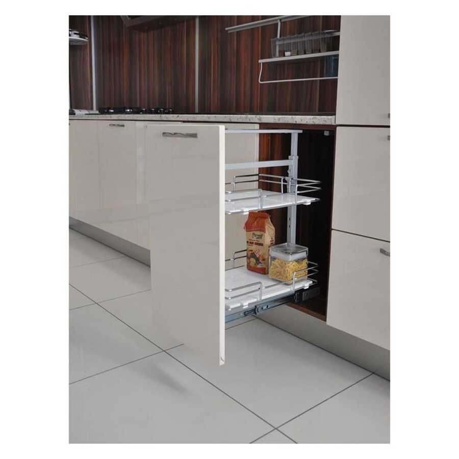 Starax S-1501-C 60*80*30cm Teleskopik Kiler Ahşap Tab.Sepetli