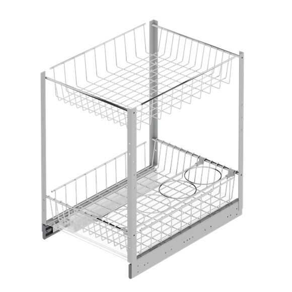 Starax 2101- Tezgah Altı 2 Sepetli Şişelikli Ünite 35cm.