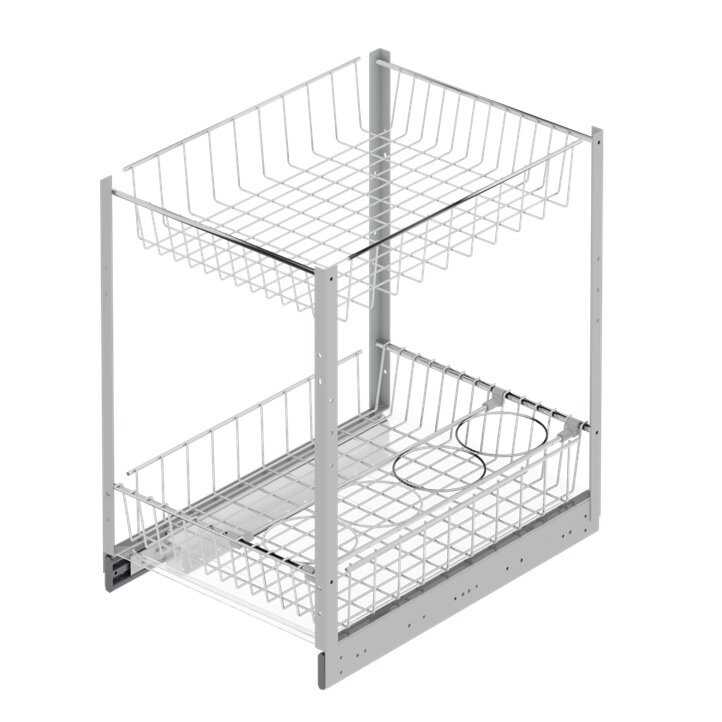 Starax 2102- Tezgah Altı 2 Sepetli Şişelikli Ünite 40cm
