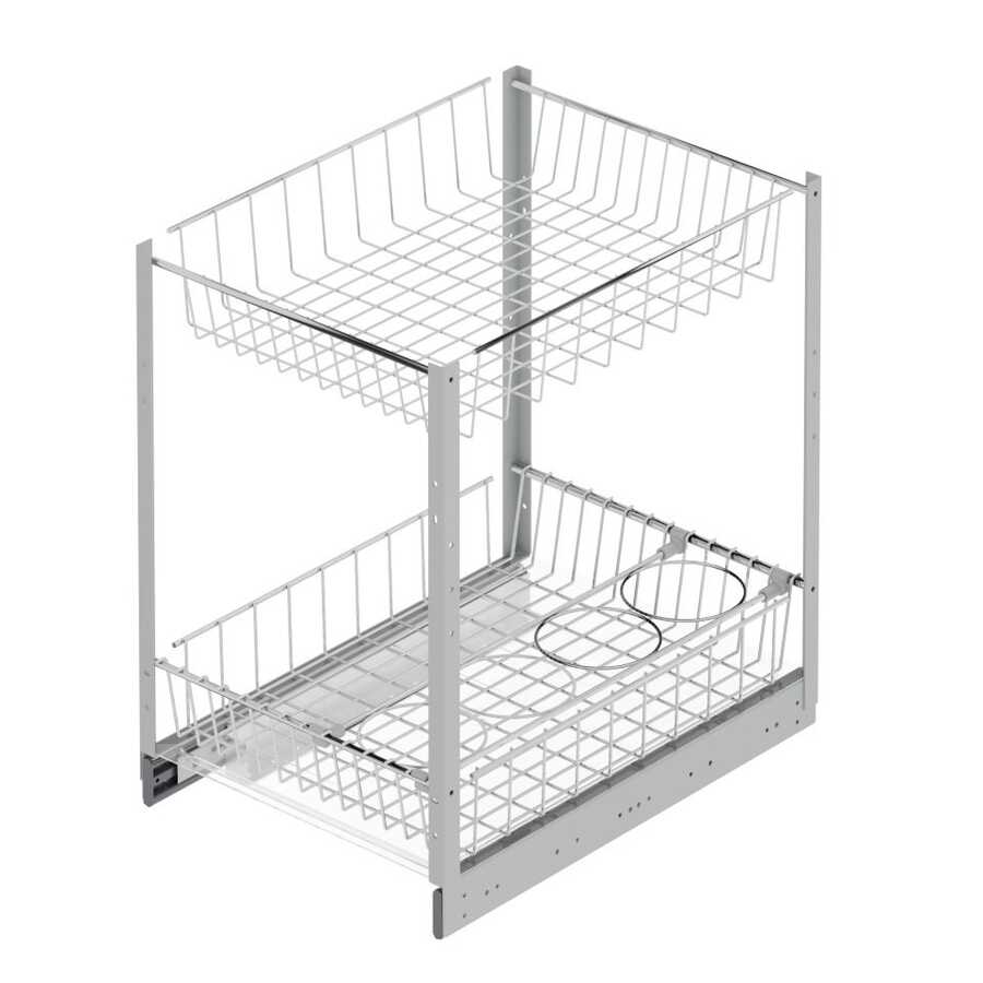 Starax 2103- Tezgah Altı 2 Sepetli Şişelikli Ünite 45cm