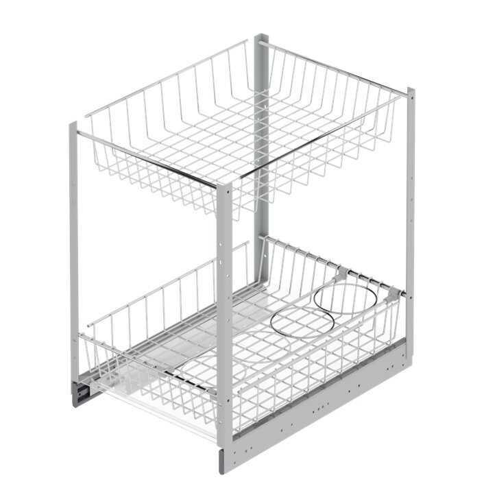 2105- Tezgah Altı 2 Sepetli Şişelikli 55cm(frenli)