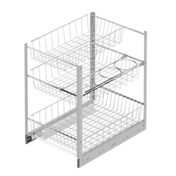 Starax 2123- Tezgah Altı 3 Sepetli Şişelikli Ünite 45cm.