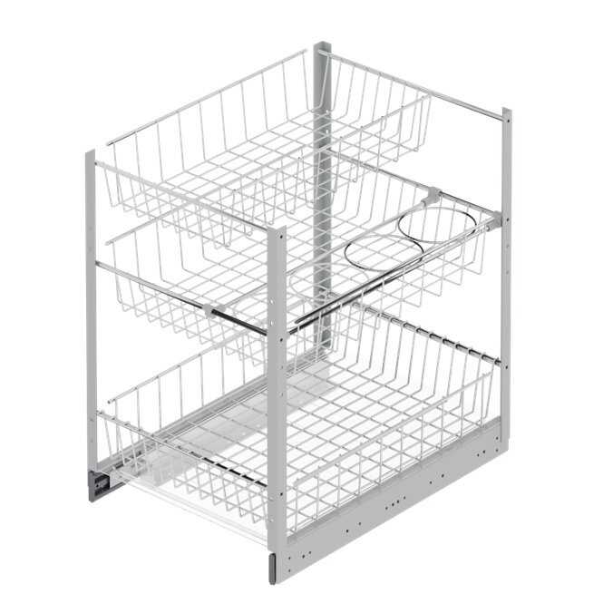 2125- Tezgah Altı 3 Sepetli şişelikli ünite 55cm