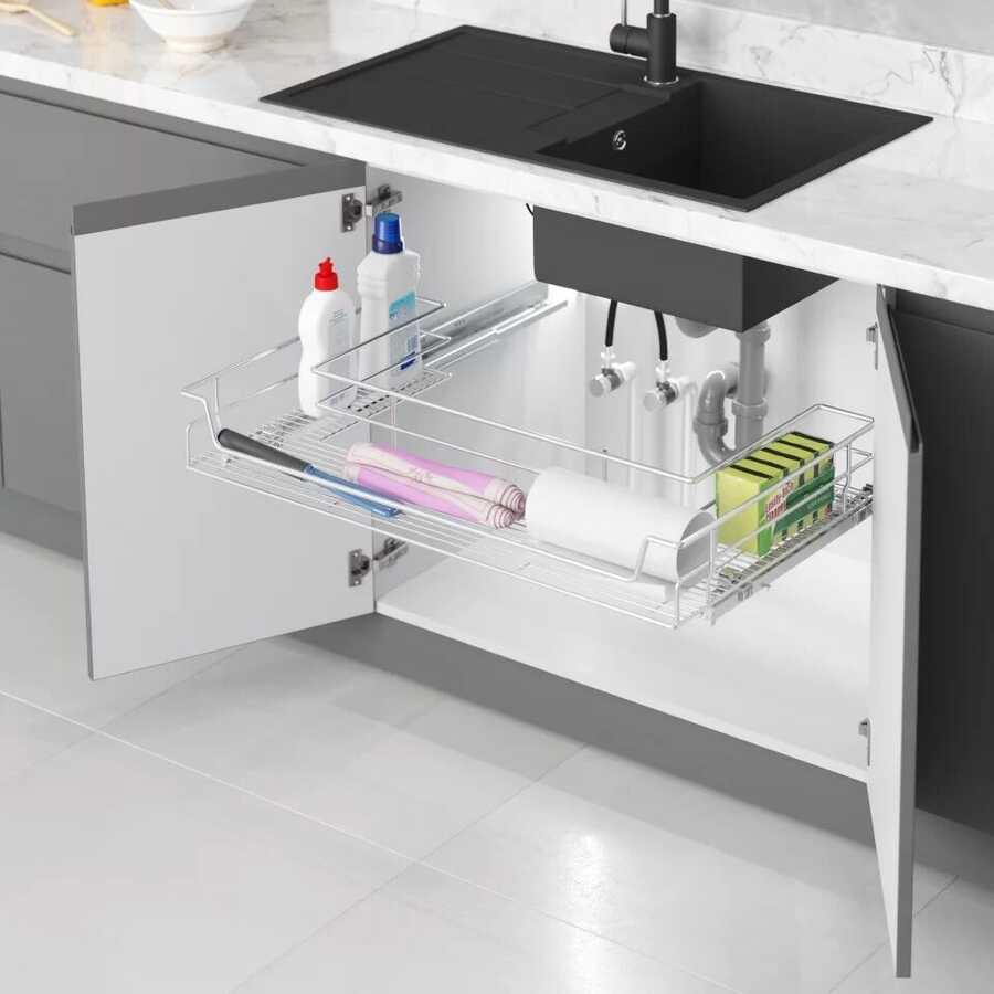 Starax 2351-Bağ.Evye Altı Çift Açılım Tandem Raylı Çekmece 80