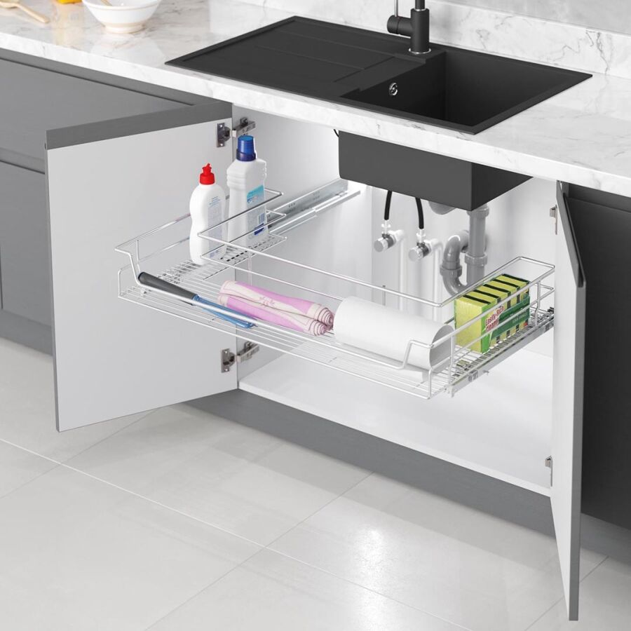 Starax 2352- Bağımsız Tandem Raylı Evye Altı Çekmece 90cm