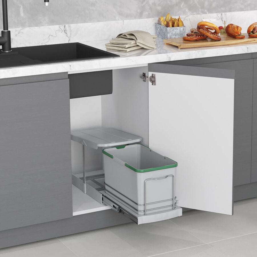 Starax S-2573 Teleskopik Raylı Plastik Gövde Çöp Kovası 16 Lt