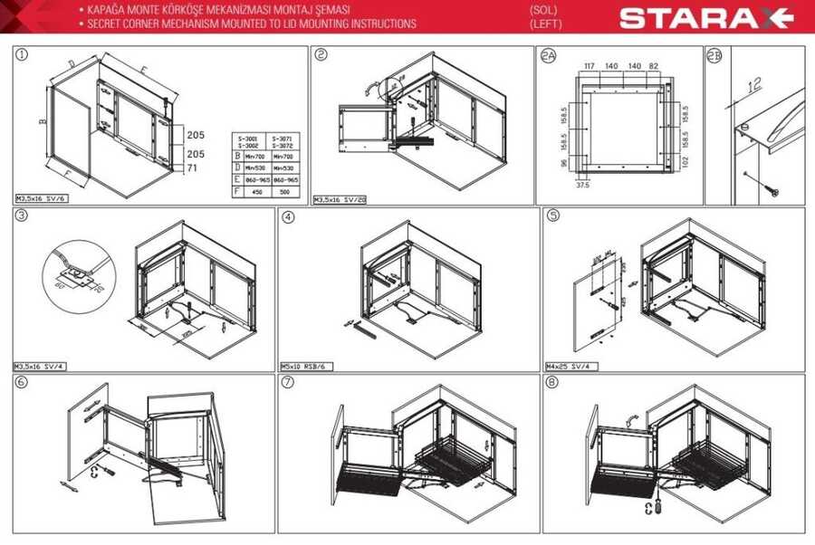 Starax S-3001 Kapağa Monte Körköşe Mekanizması Sol