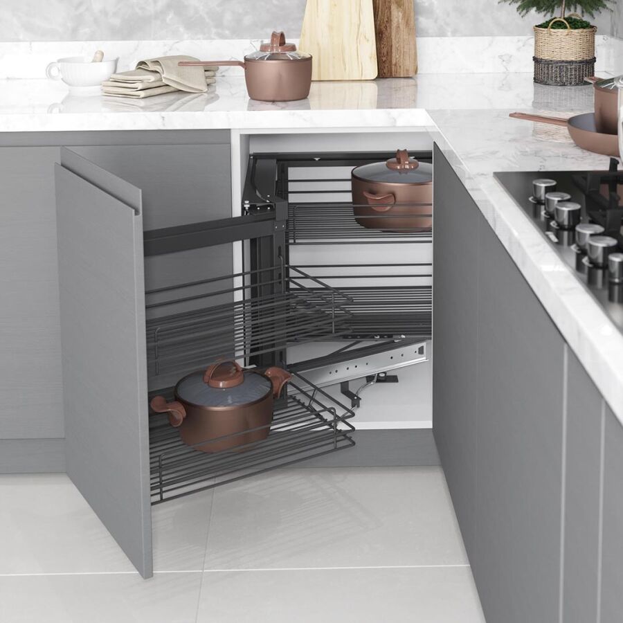 Starax S-3003-A Ahşap Tablalı Kapağa Monte Körköşe Mekanizması Sol 45cm Antrasit
