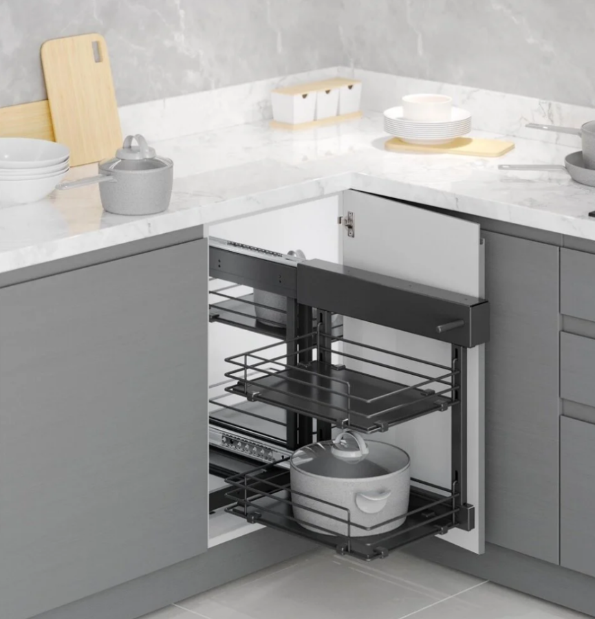 Starax S-3065-A Ahşap Tablalı Bağımsız Körköşe Mekanizma 40 cm Antrasit