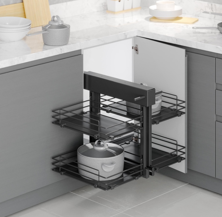 Starax S-3069-A Ahşap Tablalı Bağımsız Körköşe Mekanizma 50 cm Antrasit