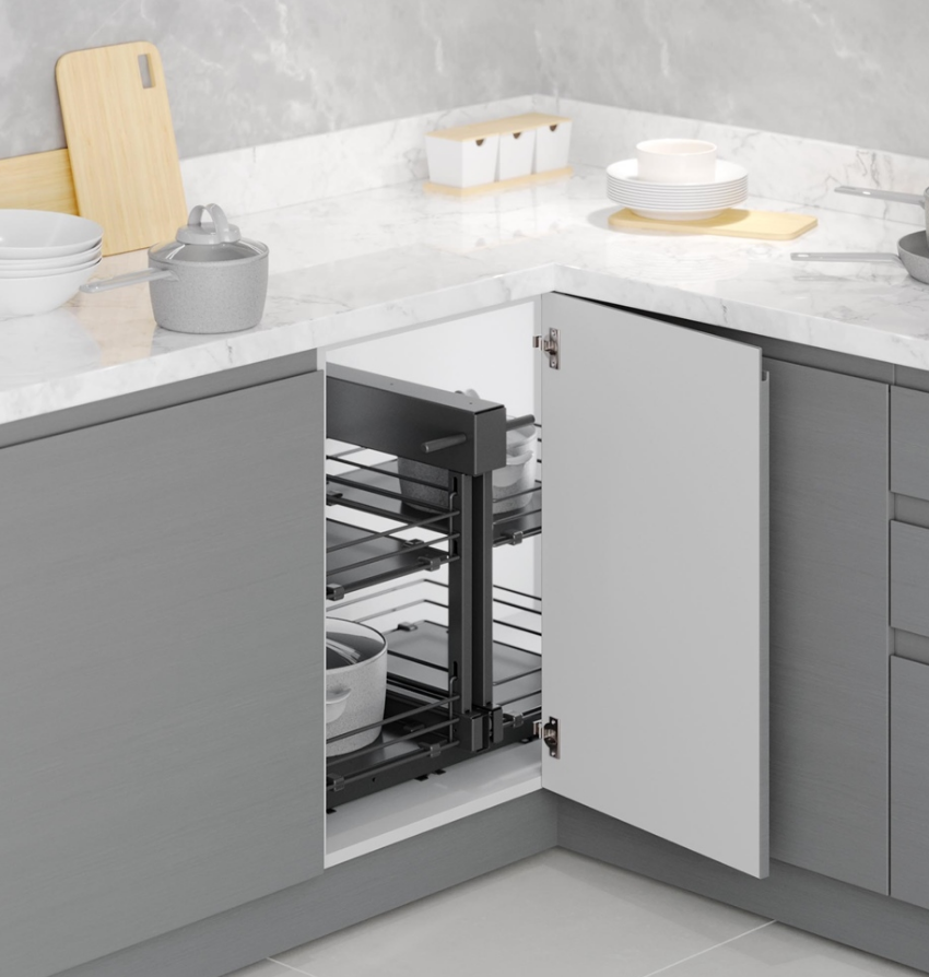 Starax S-3069-A Ahşap Tablalı Bağımsız Körköşe Mekanizma 50 cm Antrasit