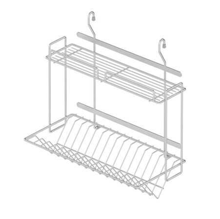 Starax S-4018-C Askılı Tabaklık Bardaklık Krom