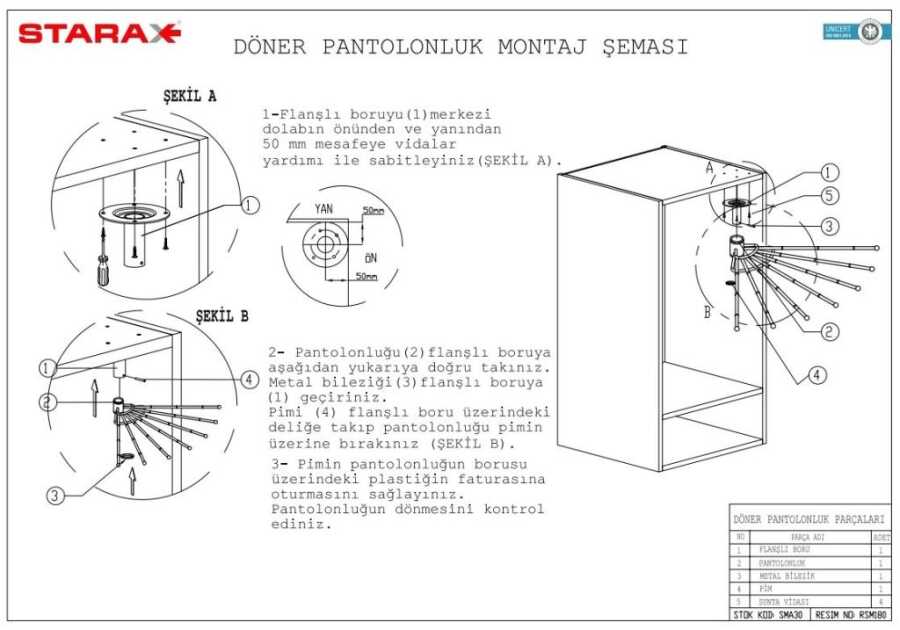 Starax 6031- Döner Pantolonluk