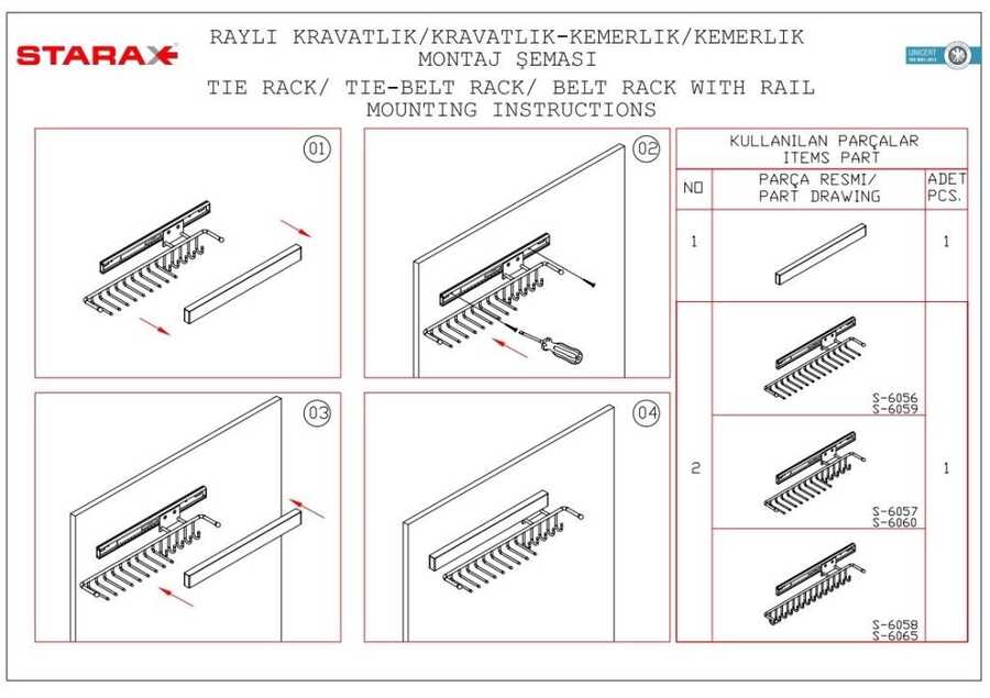 Starax 6059-Raylı Kravatlık Sol