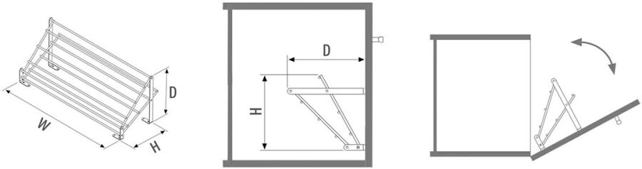Starax S-6143 İki Raflı Kapağa Monte Ayakkabılık 80 cm