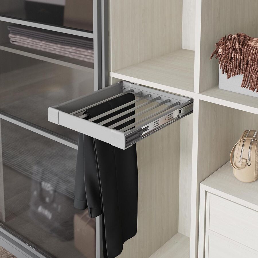 Starax S-6203-G Yan Bağlamalı Teleskopik Raylı Alüminyum Pantolonluk 50 cm Frenli Gri