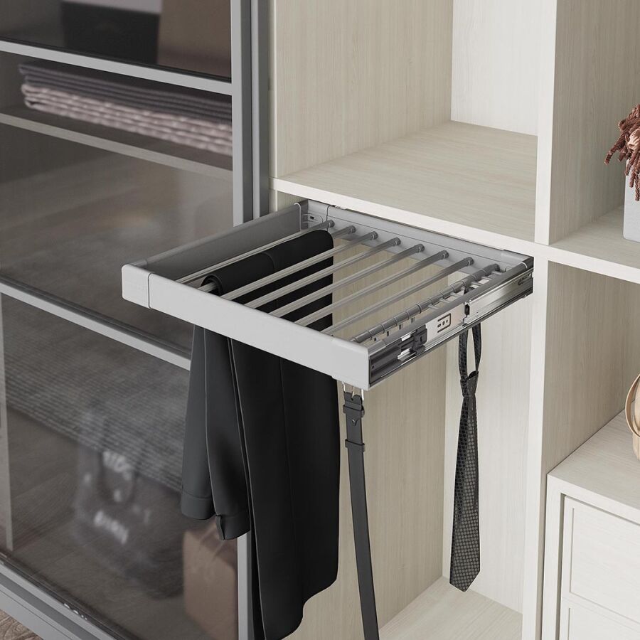 Starax S-6205-G Yan Bağlı Teleskopik Raylı Alüminyum Pantolonluk 60 cm Frenli Gri