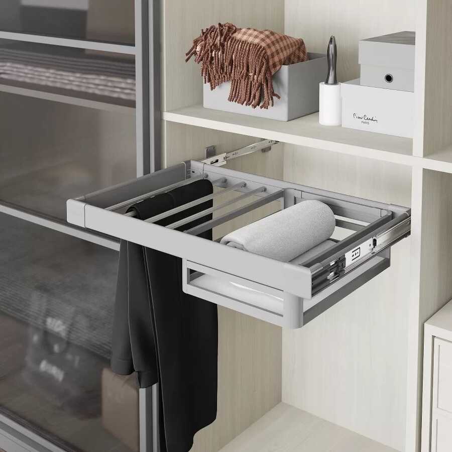 Starax S-6242 Yandan Bağlamalı Teleskopik Raylı Alüminyum Çekmece Pantalonluk 80 cm