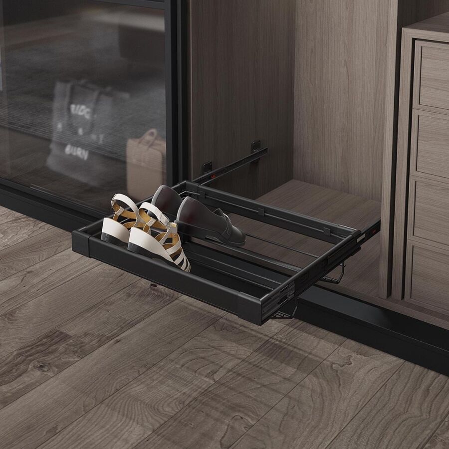 Starax S-6261-G Teleskopik Raylı Alüminyum Ayakkabılık 600 mm Gri