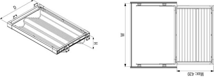 Starax S-6262-G Teleskopik Raylı Alüminyum Ayakkabılık 700 mm Gri