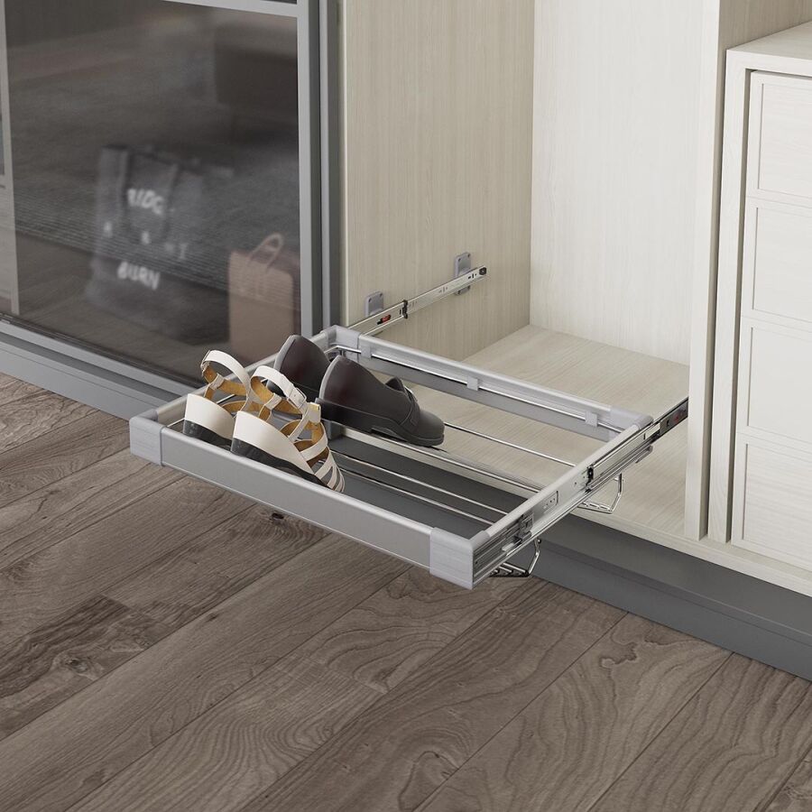 Starax S-6263-G Teleskopik Raylı Alüminyum Ayakkabılık 800 mm Gri