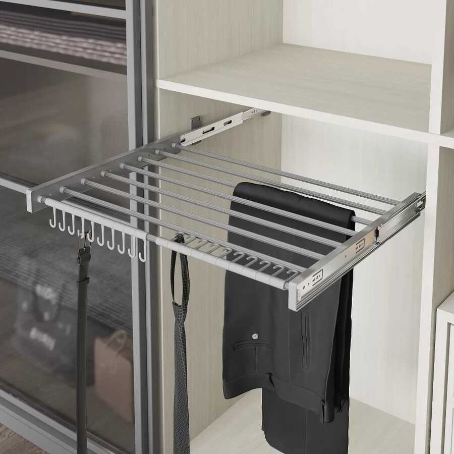 Starax S-6305-G Plastik Kapaklı Teleskopik Raylı Pantolonluk 600 mm Gri