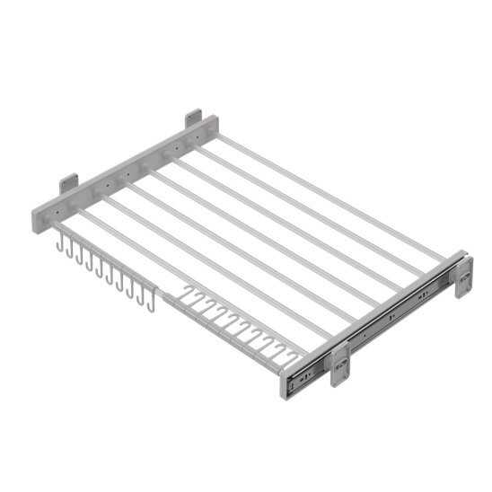 Starax S-6305-G Plastik Kapaklı Teleskopik Raylı Pantolonluk 600 mm Gri