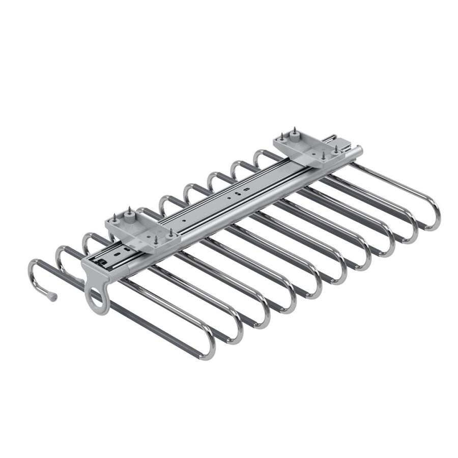Starax S-6545-G Tavan Bağlantılı Raylı Pantolon Askısı Gri