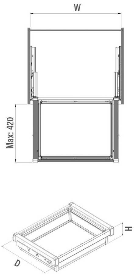 6702-Beyaz Alm Çekmece 70cm (frenli)