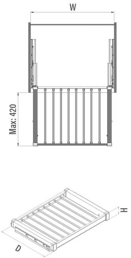 Starax S-6709-W Gizli Raylı Alüminyum Pantolonluk 800 mm Beyaz