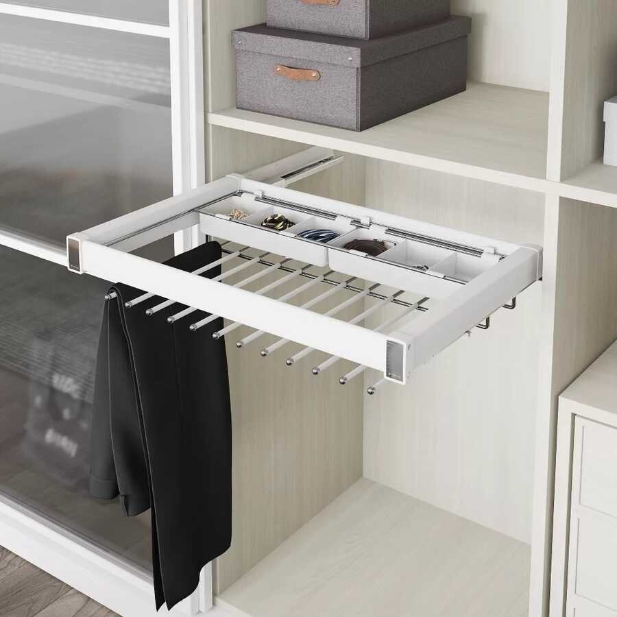 Starax S-6714-W Gizli Raylı Alüminyum Fonksiyonel Pantolonluk 900 mm Beyaz