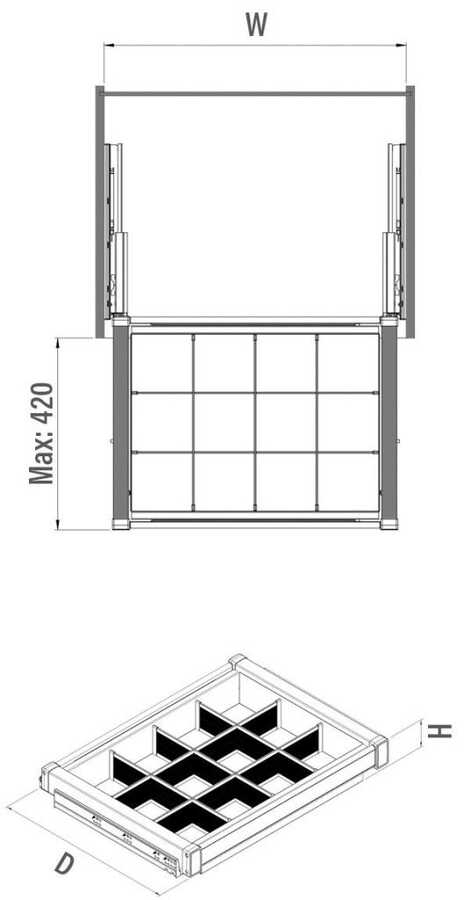 6715- Beyaz alüminyum Bölmeli Raf 60cm(frenli)