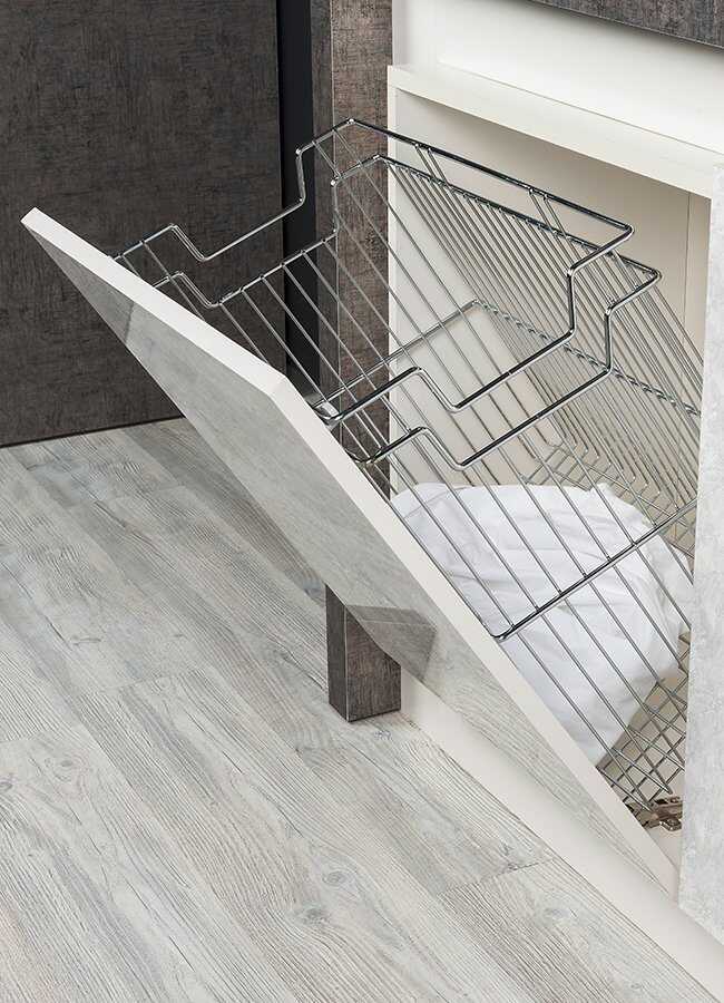 Starax S-8112-Askılı Çamaşır Sepeti 35 cm Krom