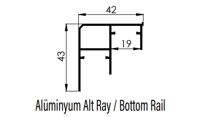 Alm.Alt Klavuz Profili 2mt (L-3171-1)