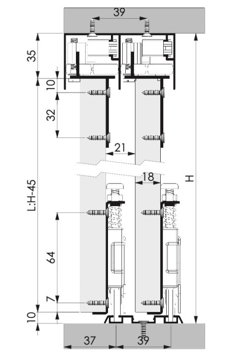L-1258 LC 58 35 ç Sürgülü Kapak Mekanizması 1 kapaklık set
